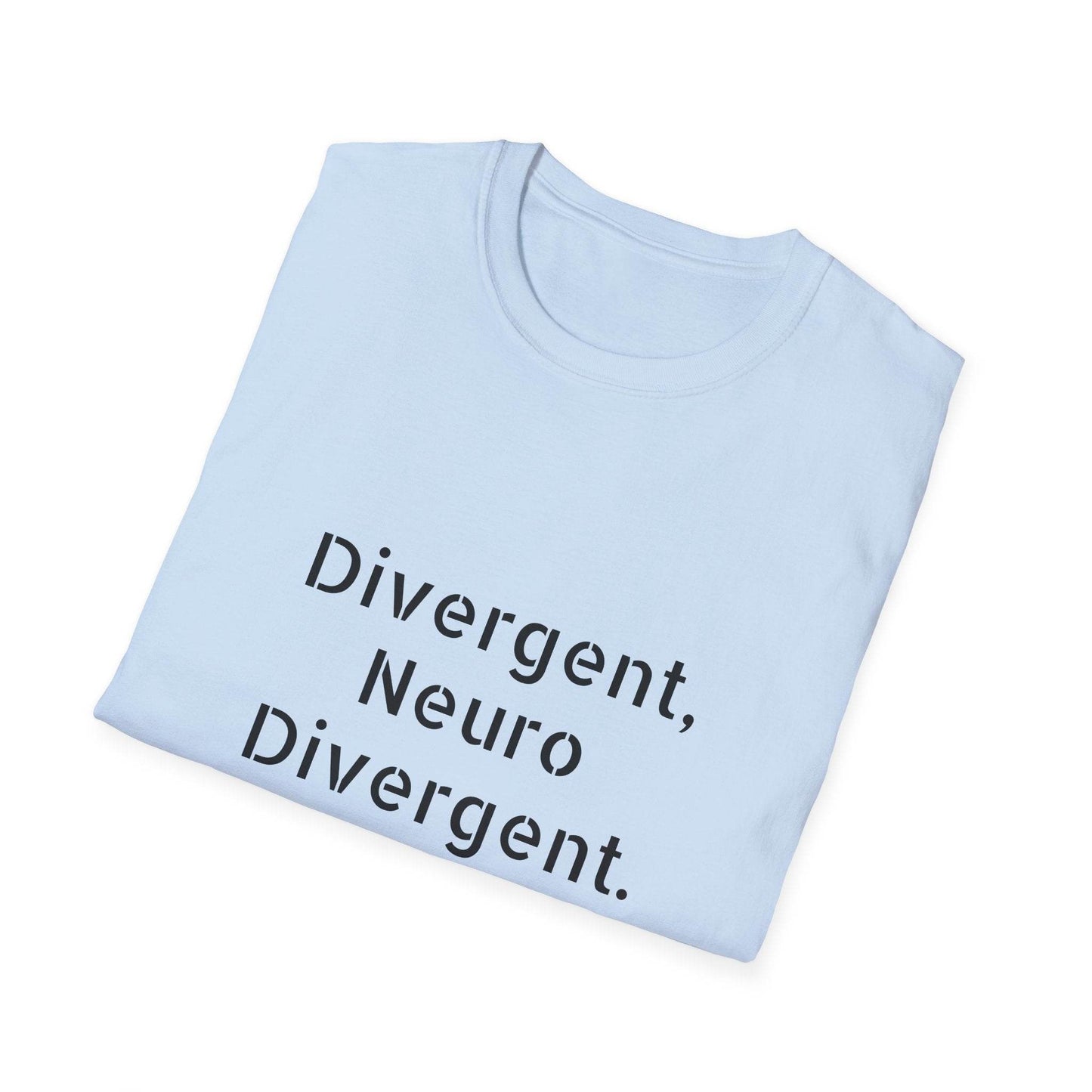 Divergent Neuro Divergent T-Shirt - Unisex Softstyle Tee for Neurodiversity Awareness - The Dreamer's Bookshop.