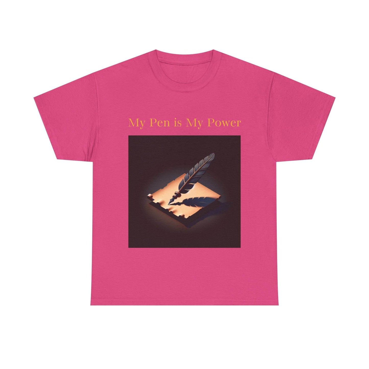 My Pen is My Power Unisex Heavy Cotton Tee - Creative Writer's Apparel - The Dreamer's Bookshop.