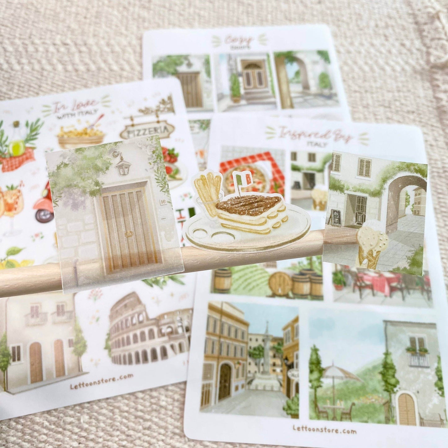 LETTOOn - Stickervel - In Love With Italy - The Dreamer's Bookshop.