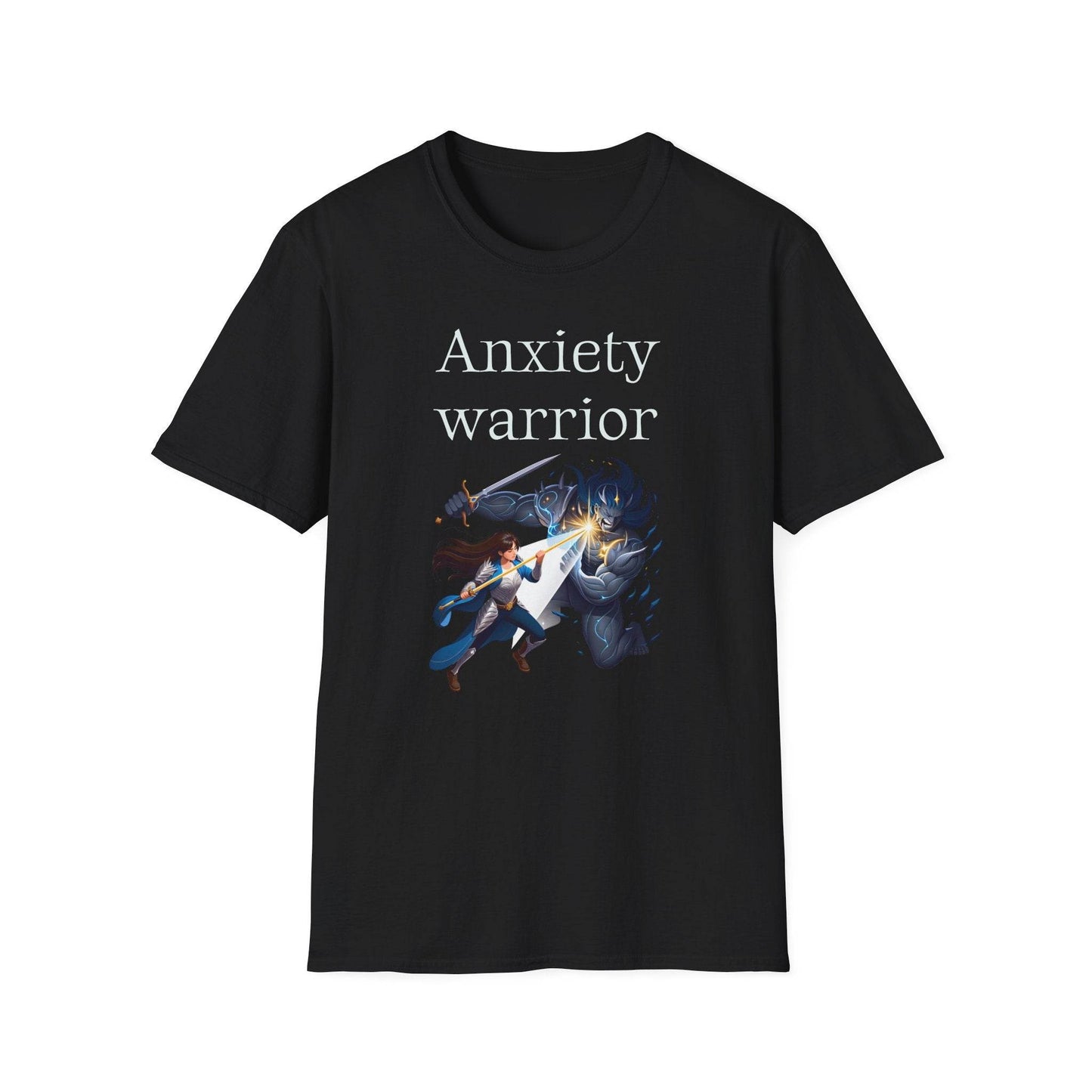 Anxiety Warrior Unisex Softstyle T-Shirt - What's Your Battle? - The Dreamer's Bookshop.