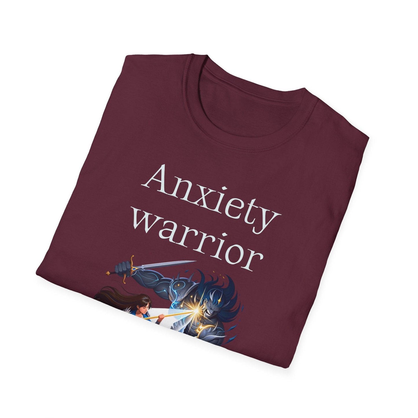 Anxiety Warrior Unisex Softstyle T-Shirt - What's Your Battle? - The Dreamer's Bookshop.