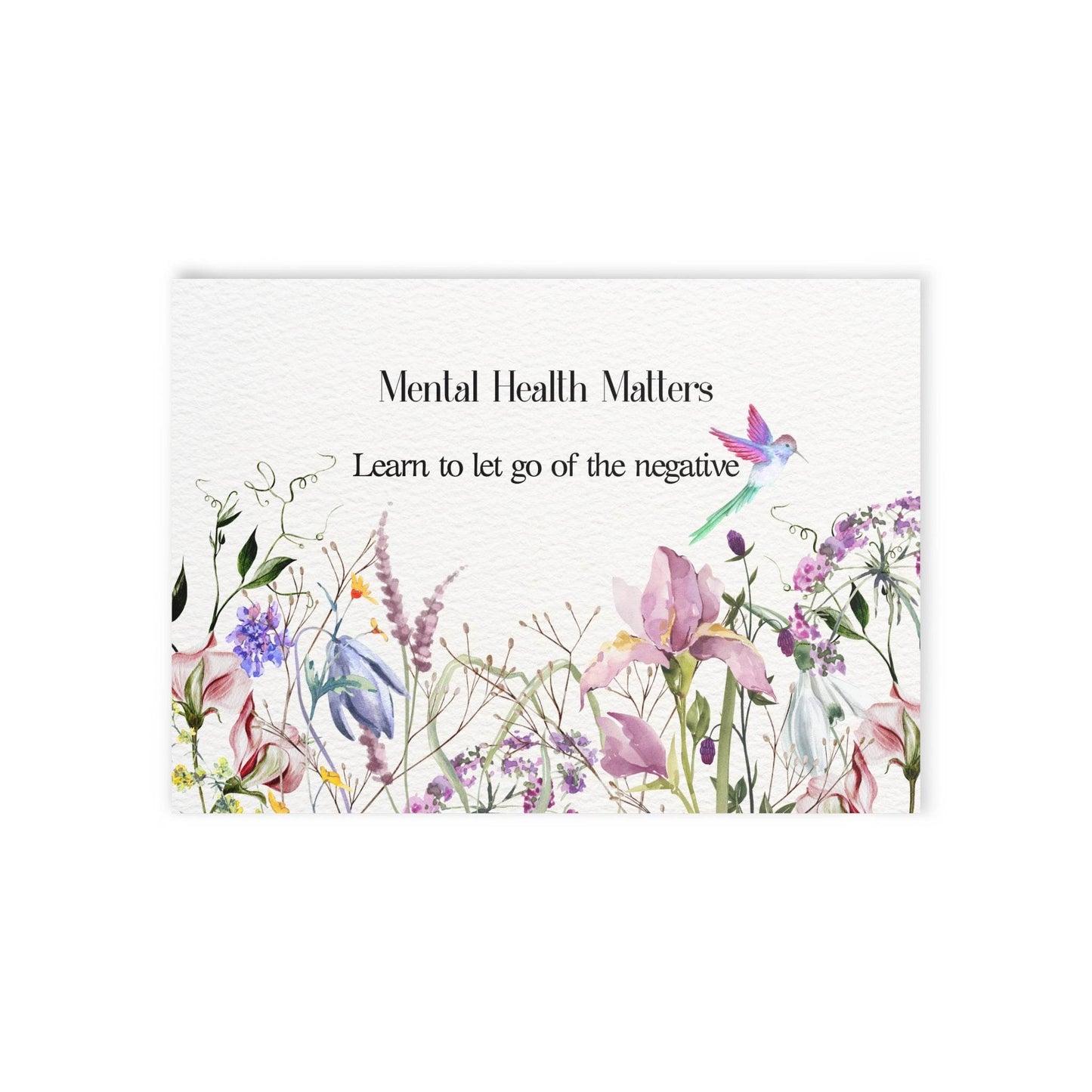 Watercolor "Let Go" Mental Health Matters Art Print Card - The Dreamer's Bookshop.
