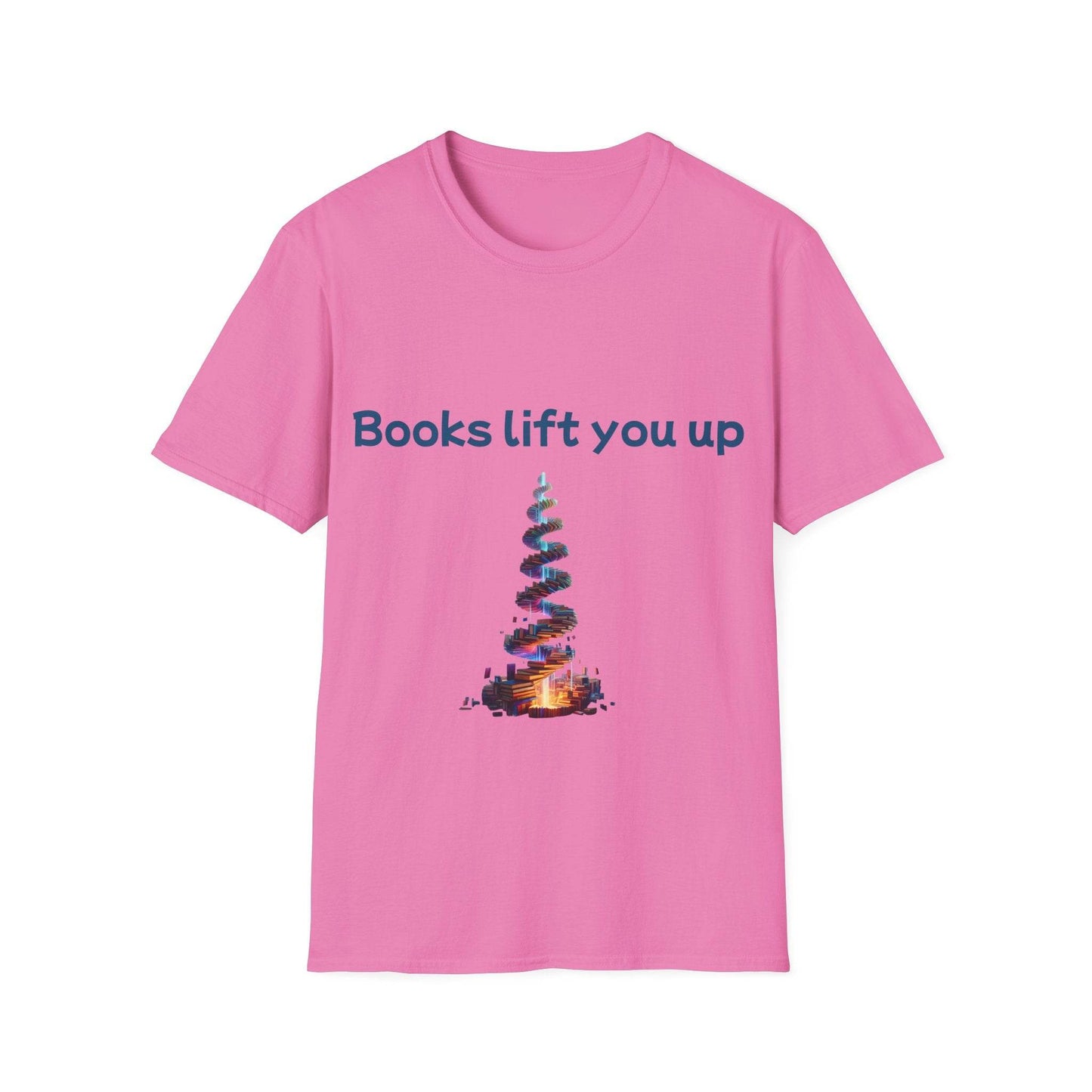 Inspirational Unisex Softstyle T-Shirt - Books Lift You Up - The Dreamer's Bookshop.