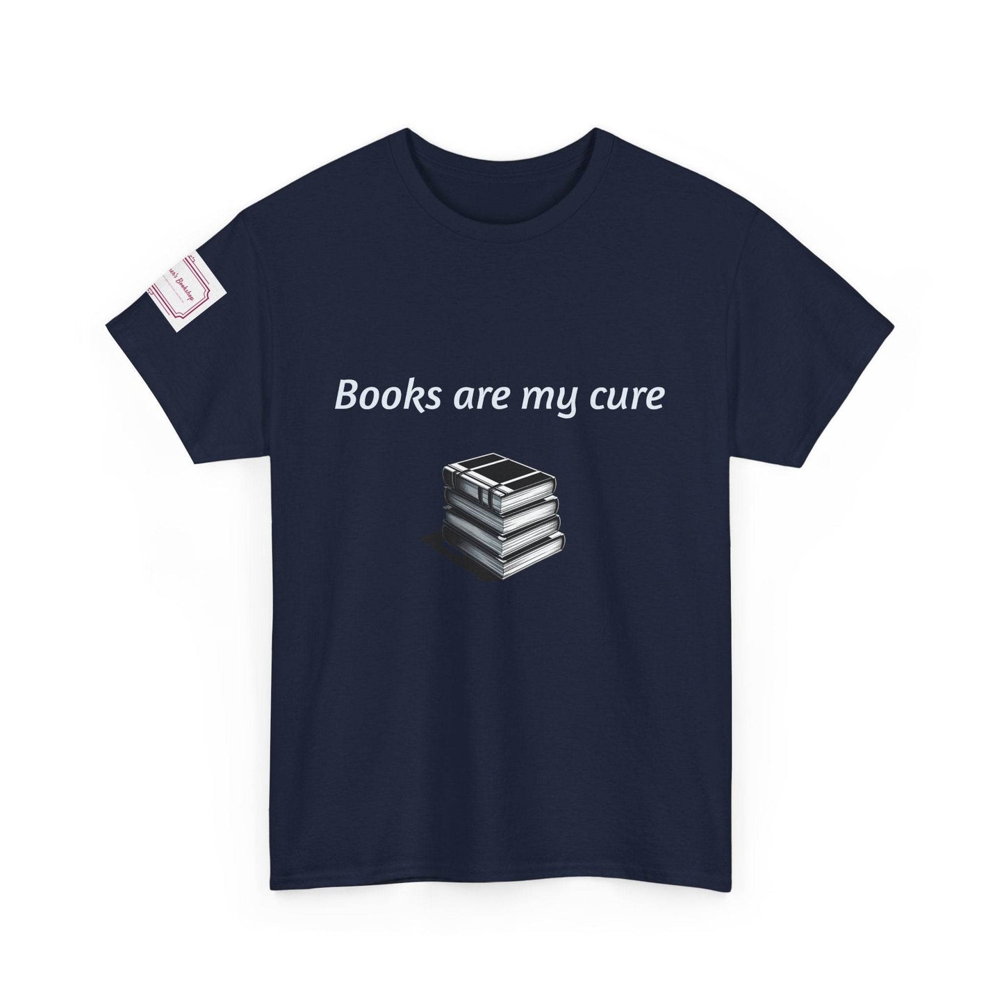 Books are my cure - Inspirational Unisex Heavy Cotton Tee - The Dreamer's Bookshop.