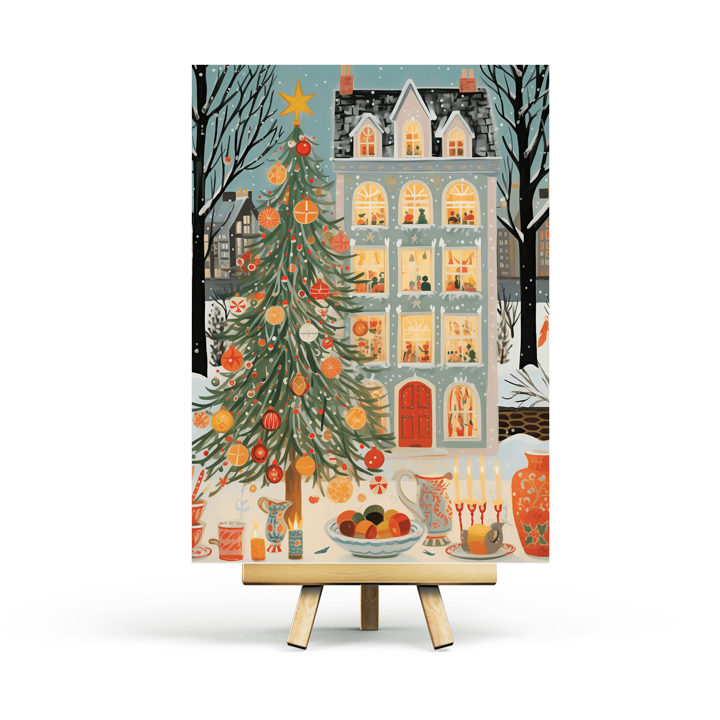 Penpaling Paula - Kerstgebouw - Ansichtkaart - The Dreamer's Bookshop.