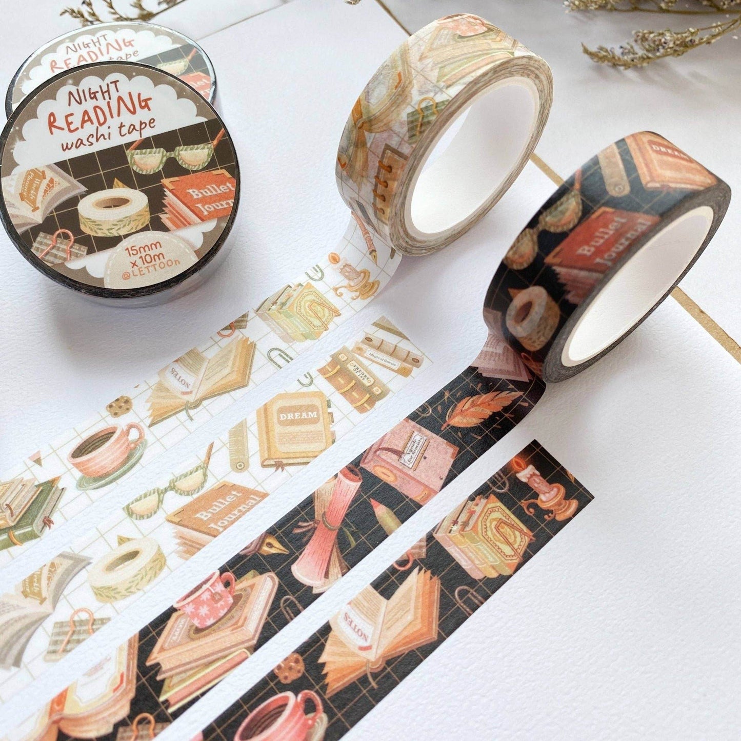 LETTOOn - Washi Tape - Lezen overdag en's avonds - The Dreamer's Bookshop.