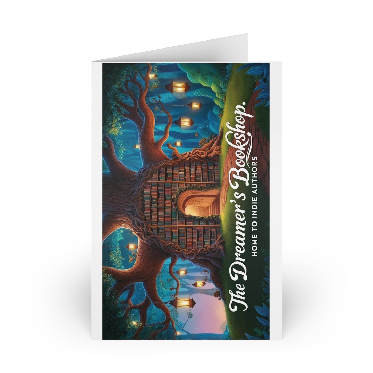 The Dreamer's Bookshop - Tree and Books Card - The Dreamer's Bookshop.