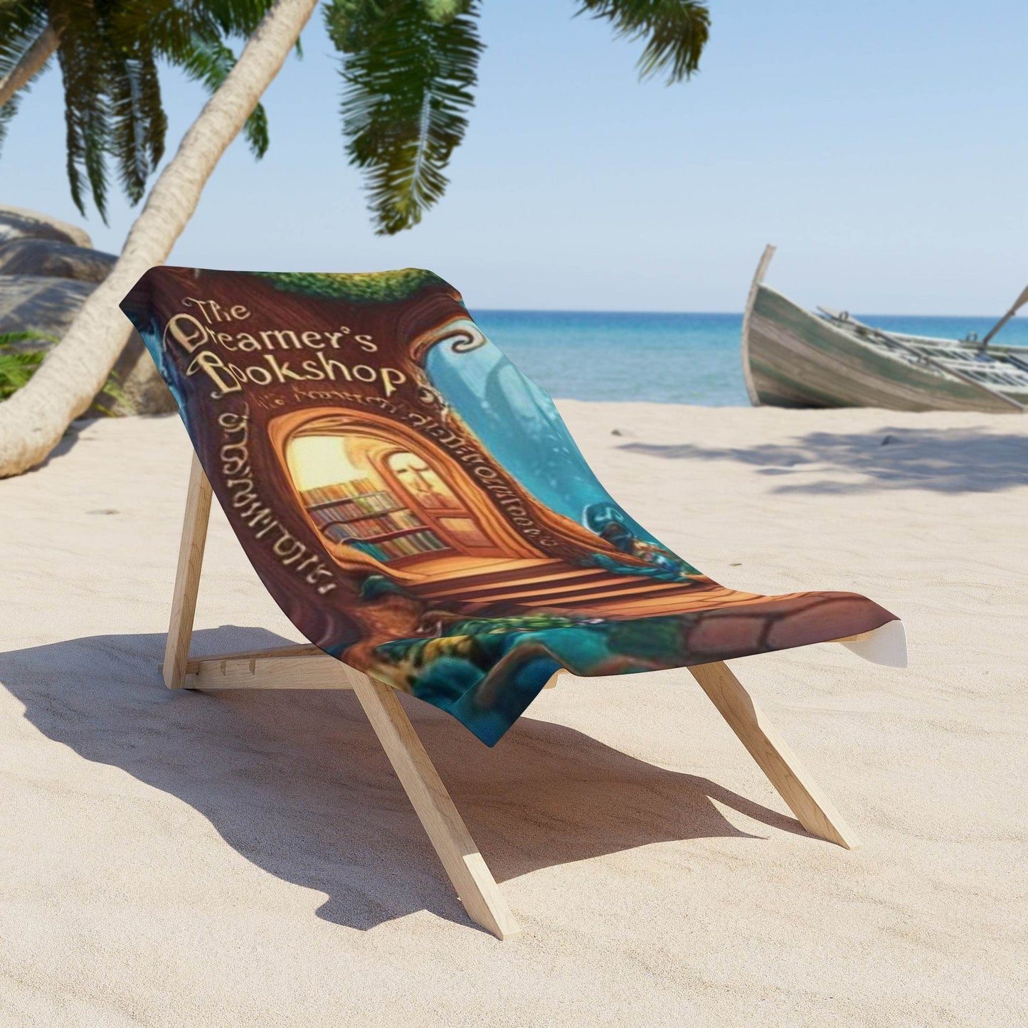 Dreamer's Bookshop Beach Towel - Enchanted Reading On The Shore - The Dreamer's Bookshop.