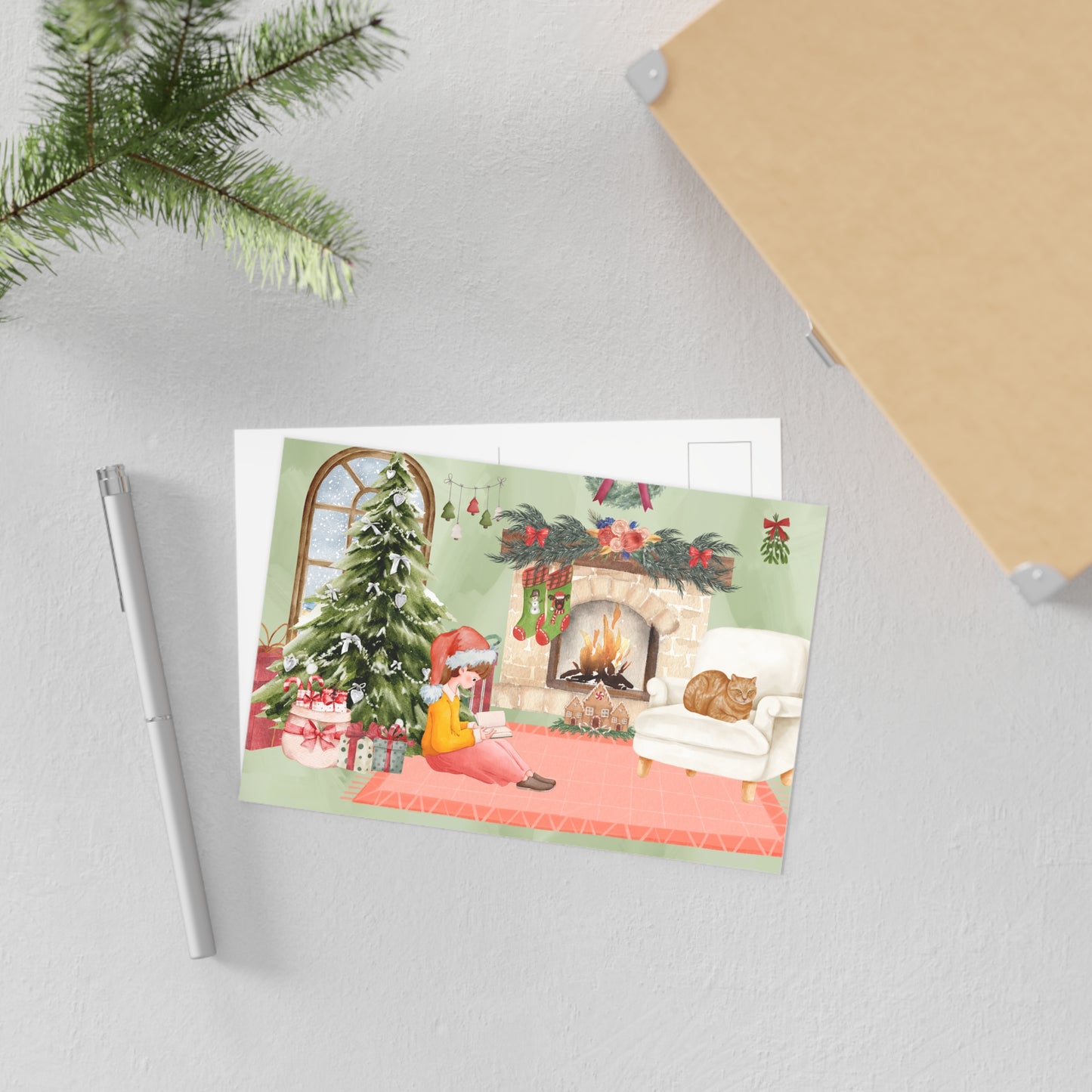 The Dreamer's Bookshop "Reading Girl" Christmas Card