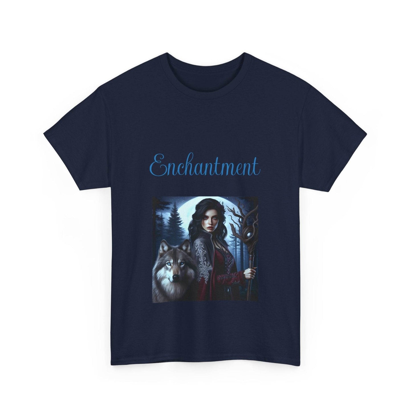 Enchanting Wolf Witch Unisex Heavy Cotton Tee - The Dreamer's Bookshop.