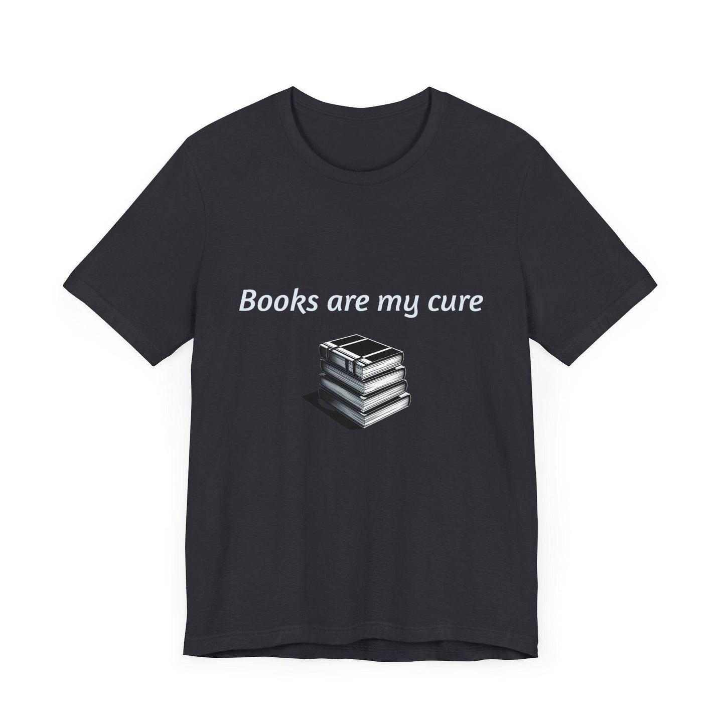 Inspirational Unisex Short Sleeve Tee - Books are my cure - The Dreamer's Bookshop.