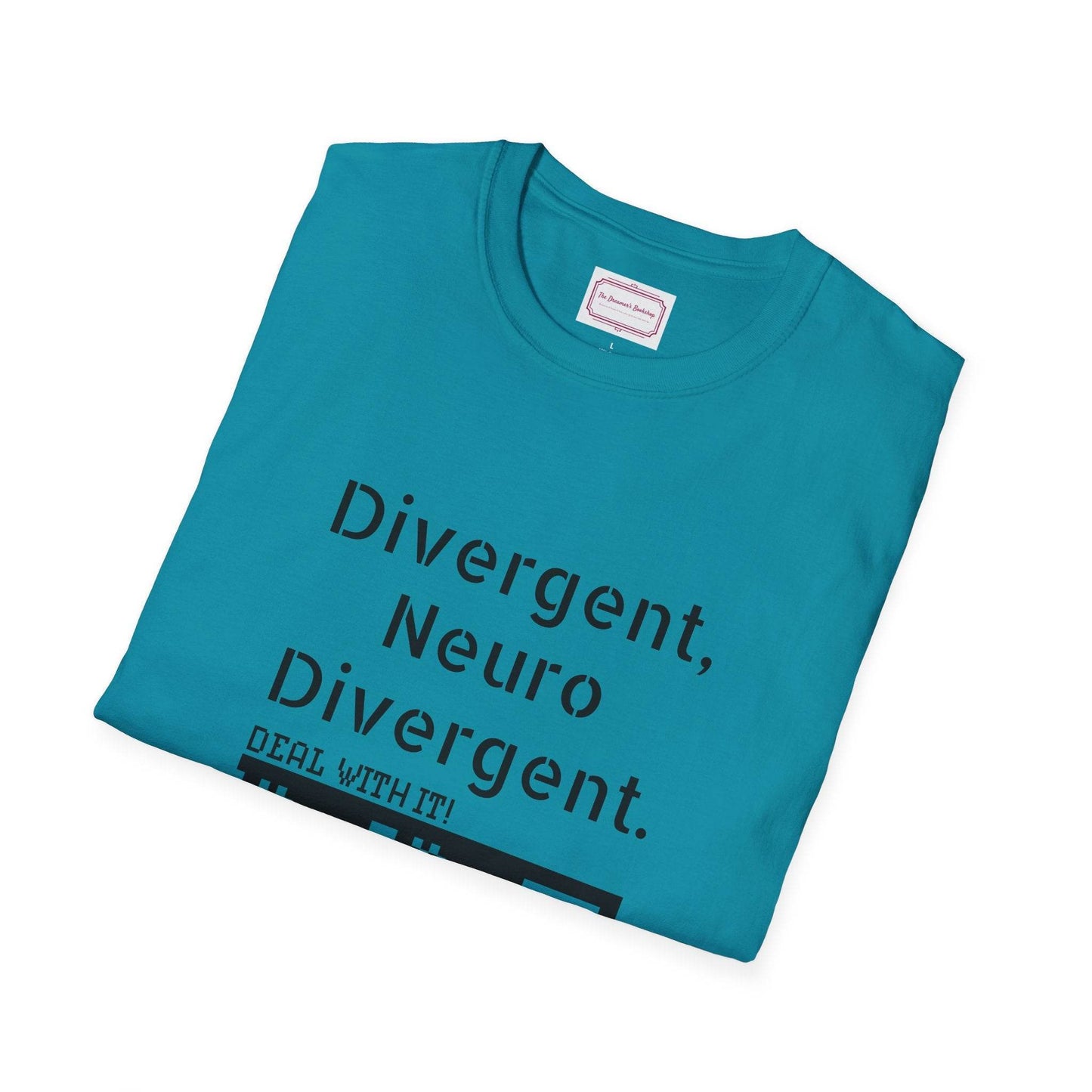 Divergent Neurodivergent T-Shirt - Unisex Softstyle Tee for Acceptance and Awareness - The Dreamer's Bookshop.