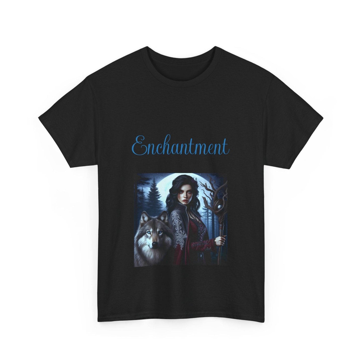 Enchanting Wolf Witch Unisex Heavy Cotton Tee - The Dreamer's Bookshop.