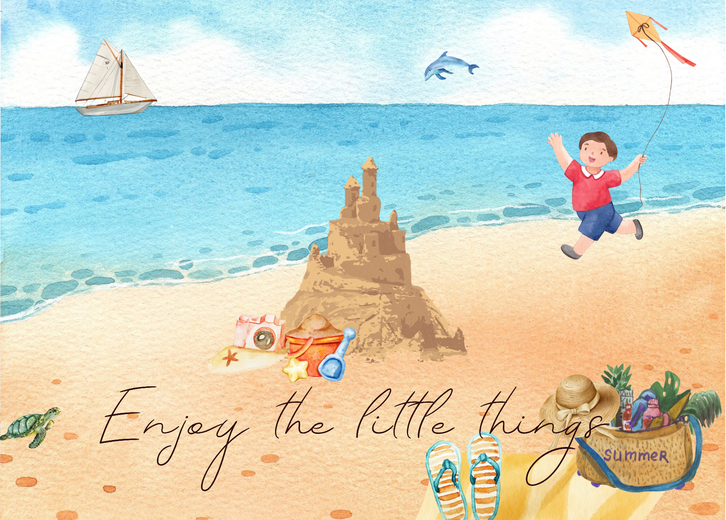 The Dreamer's Bookshop "Summer Holiday" Enjoy Little Things Card - The Dreamer's Bookshop.