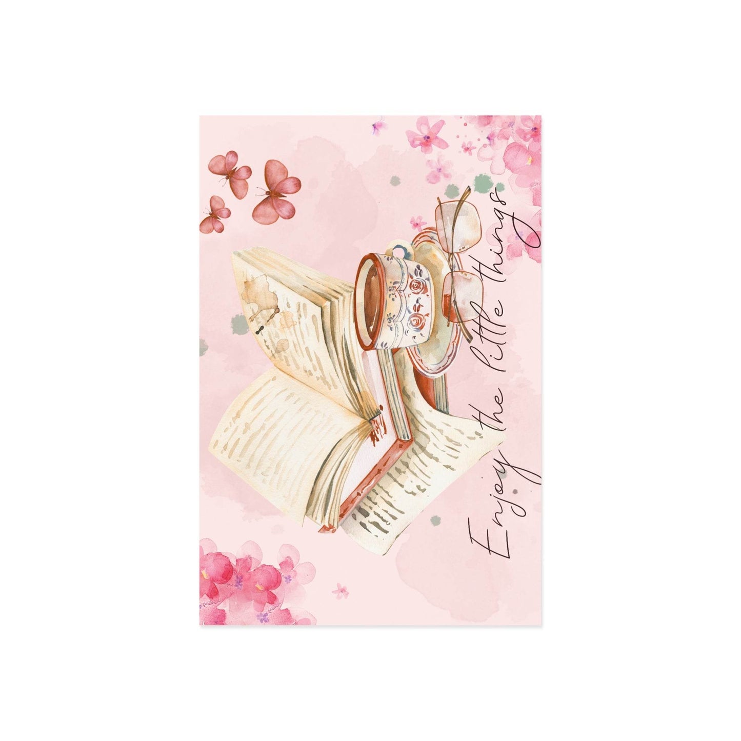The Dreamer's Bookshop "Bookworm" Enjoy the Little Things Card - The Dreamer's Bookshop.