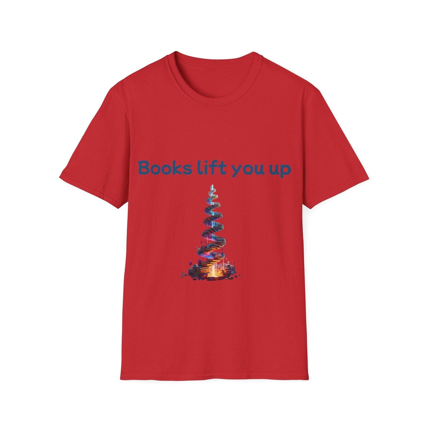 Inspirational Unisex Softstyle T-Shirt - Books Lift You Up - The Dreamer's Bookshop.