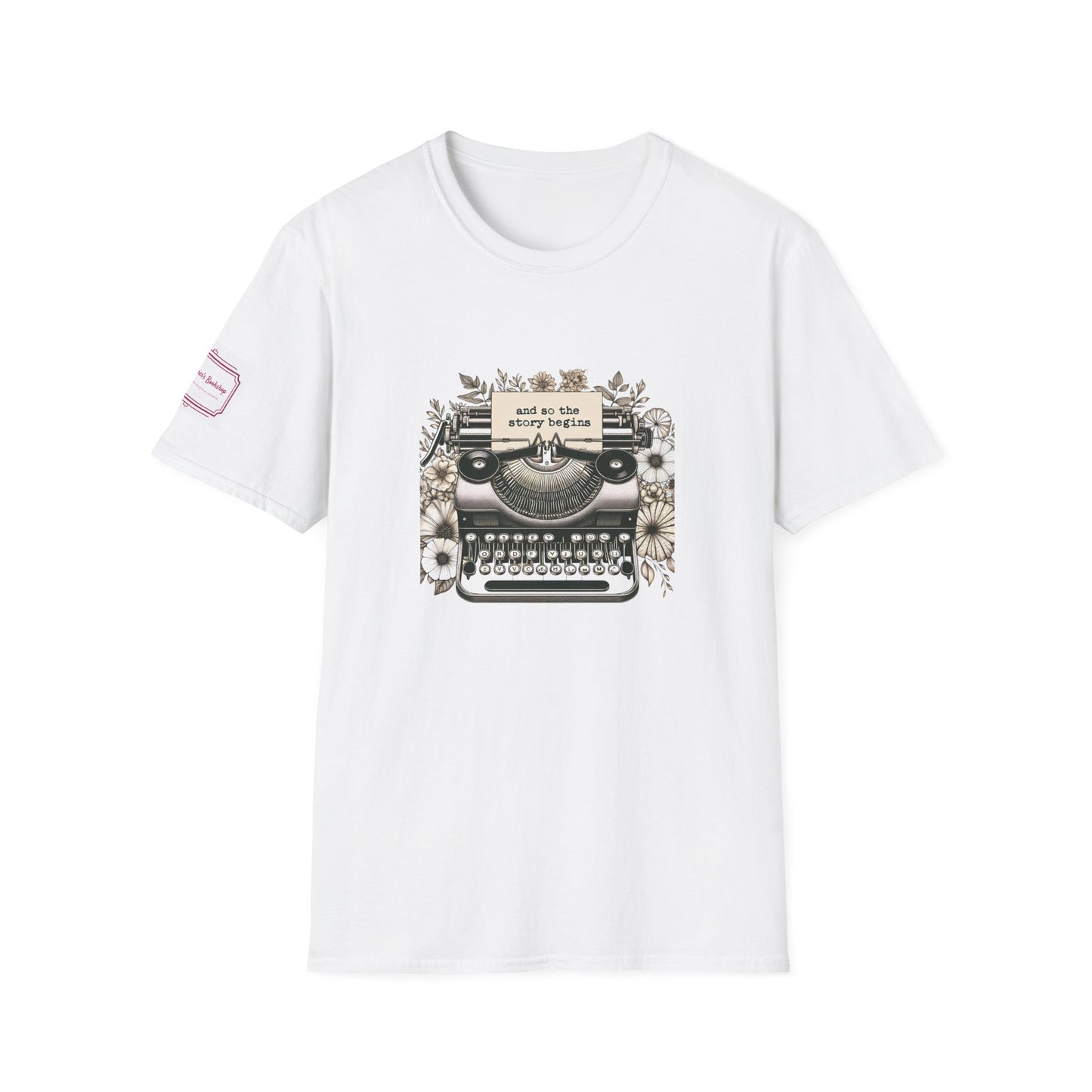 Unisex T-Shirt - Vintage Writing "Story Begins" for Book Lovers - The Dreamer's Bookshop.