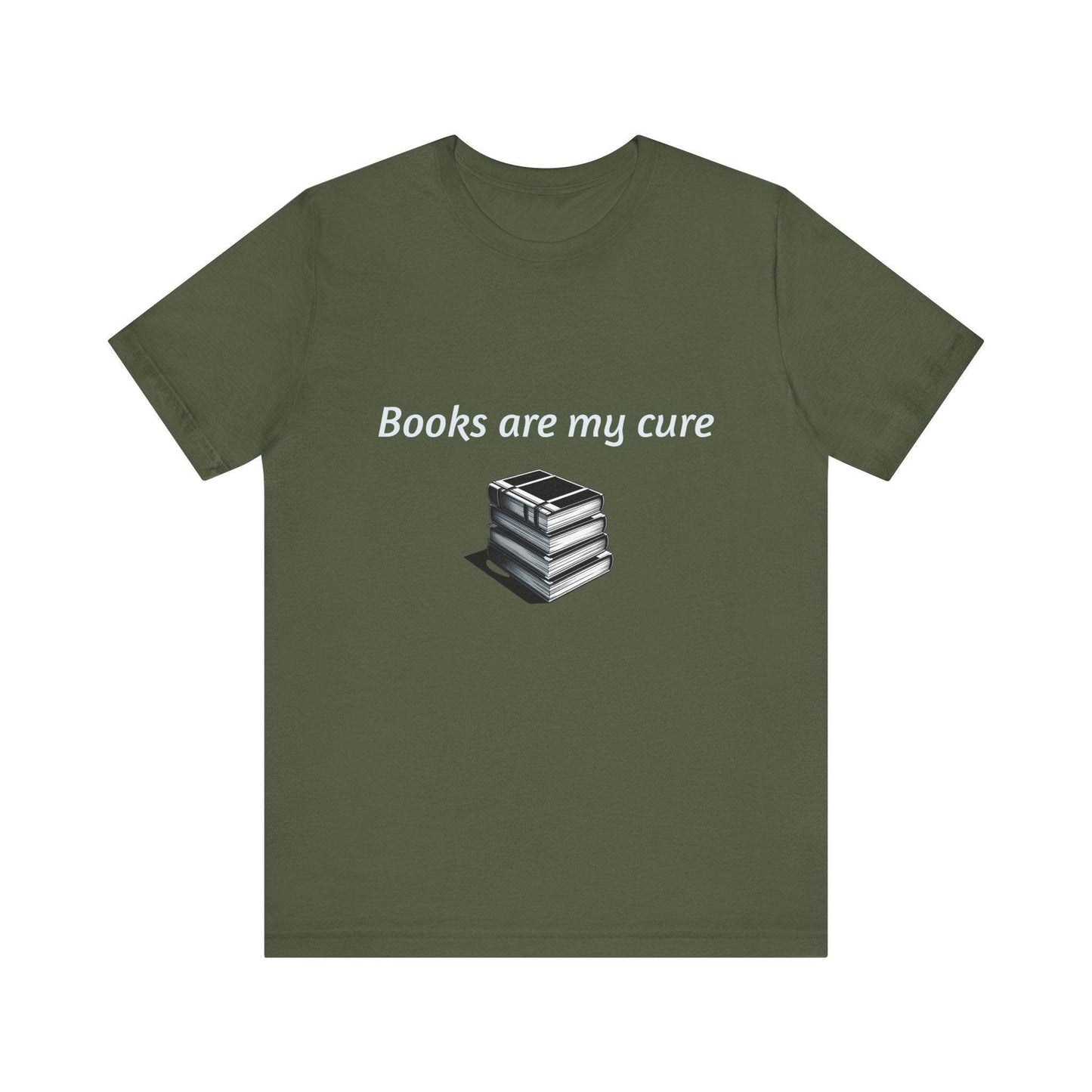Inspirational Unisex Short Sleeve Tee - Books are my cure - The Dreamer's Bookshop.