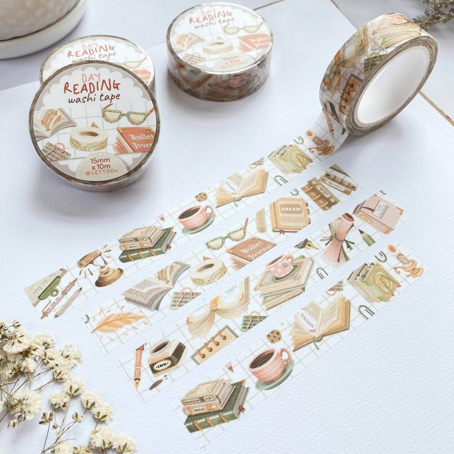 LETTOOn - Washi Tape - Lezen overdag en's avonds - The Dreamer's Bookshop.