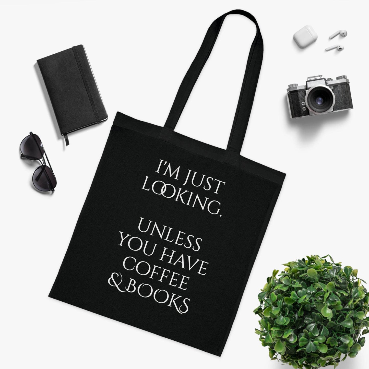 Coffee & Books Cotton Tote - Perfect for Book Lovers - The Dreamer's Bookshop.