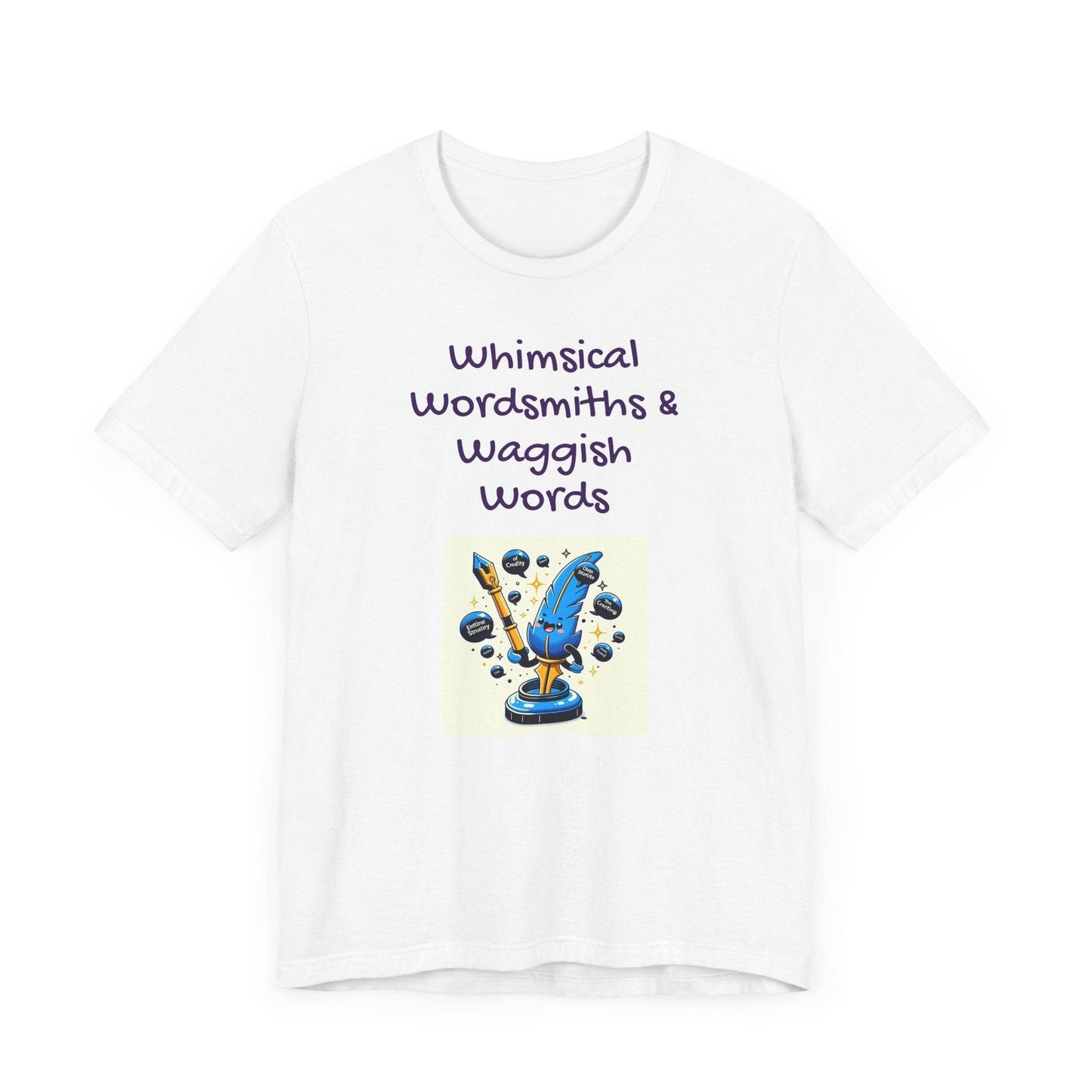Whimsical Wordsmiths Short Sleeve Tee - Creative Gift for Writers - The Dreamer's Bookshop.