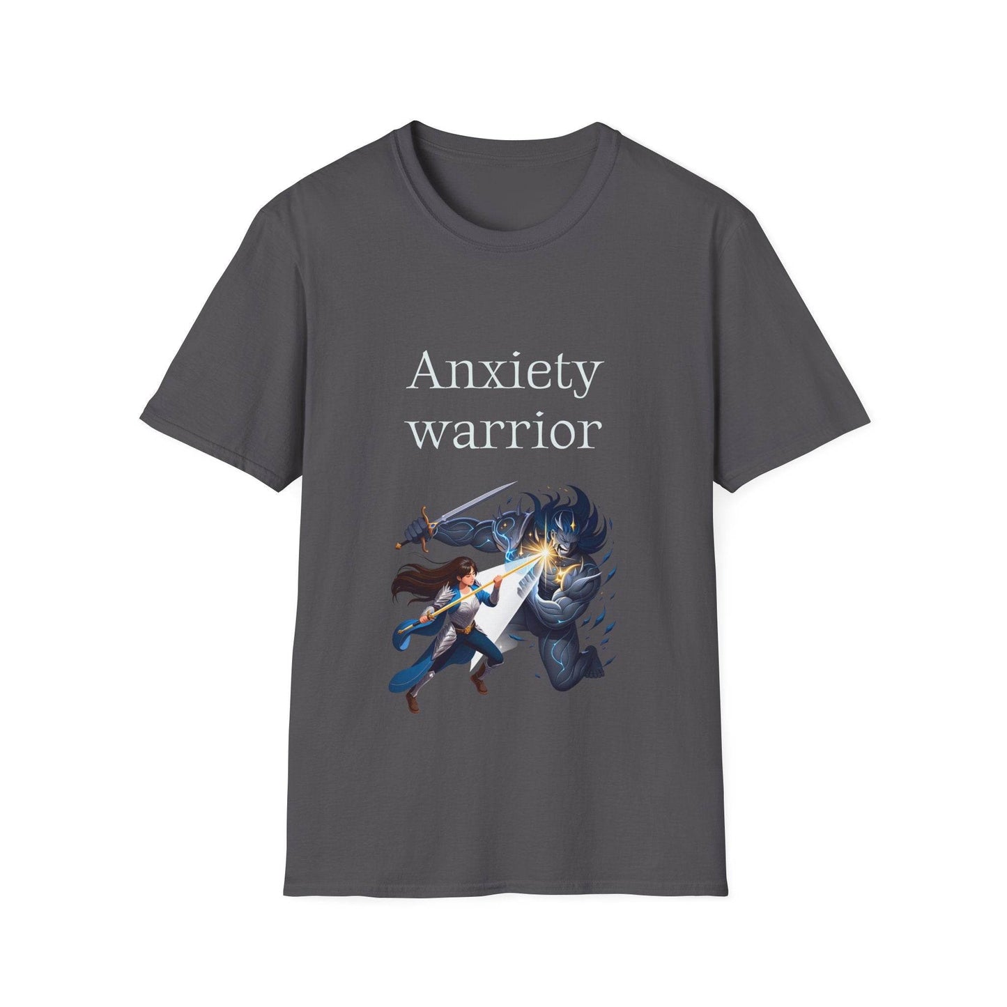 Anxiety Warrior Unisex Softstyle T-Shirt - Empower Your Battle - The Dreamer's Bookshop.