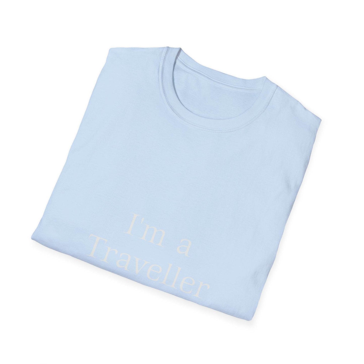 Unisex Softstyle T-Shirt - 'I'm a Traveller of Worlds' & 'Books Take Me Places Far & Beyond' - The Dreamer's Bookshop.