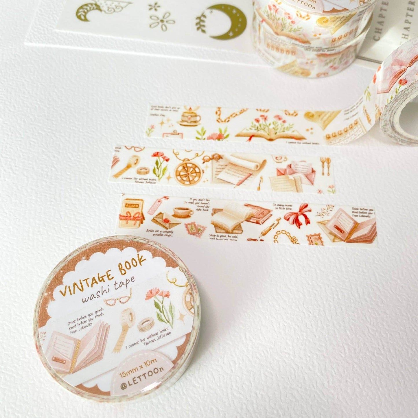 LETTOOn - Washi Tape - Vintage boek - The Dreamer's Bookshop.