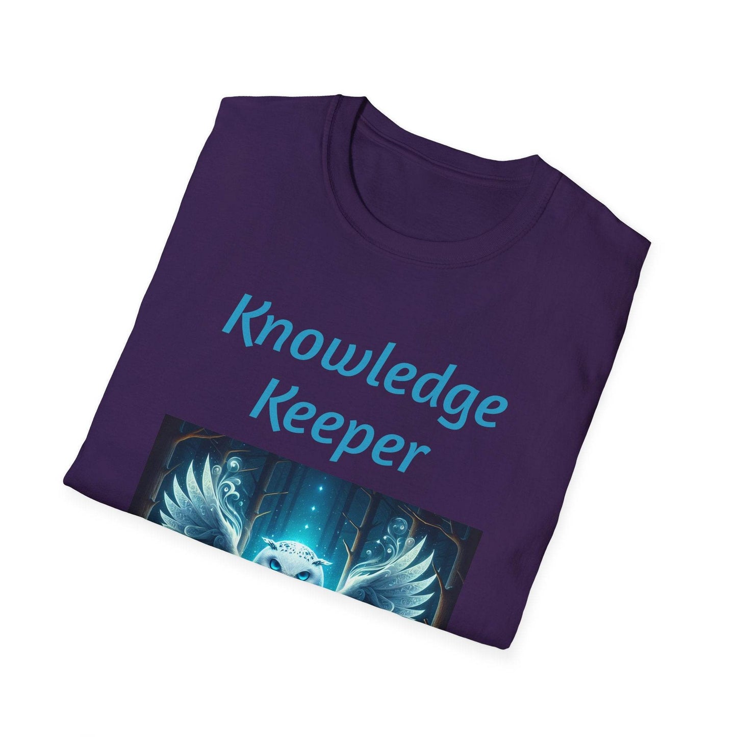 Knowledge Keeper Owl Unisex Softstyle T-Shirt - Inspirational Tee for Wisdom Seekers - Proud Reader - The Dreamer's Bookshop.