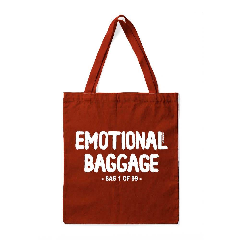 Studio Inktvis - Draagtas voor emotionele bagage, roest, 100% katoen - The Dreamer's Bookshop.