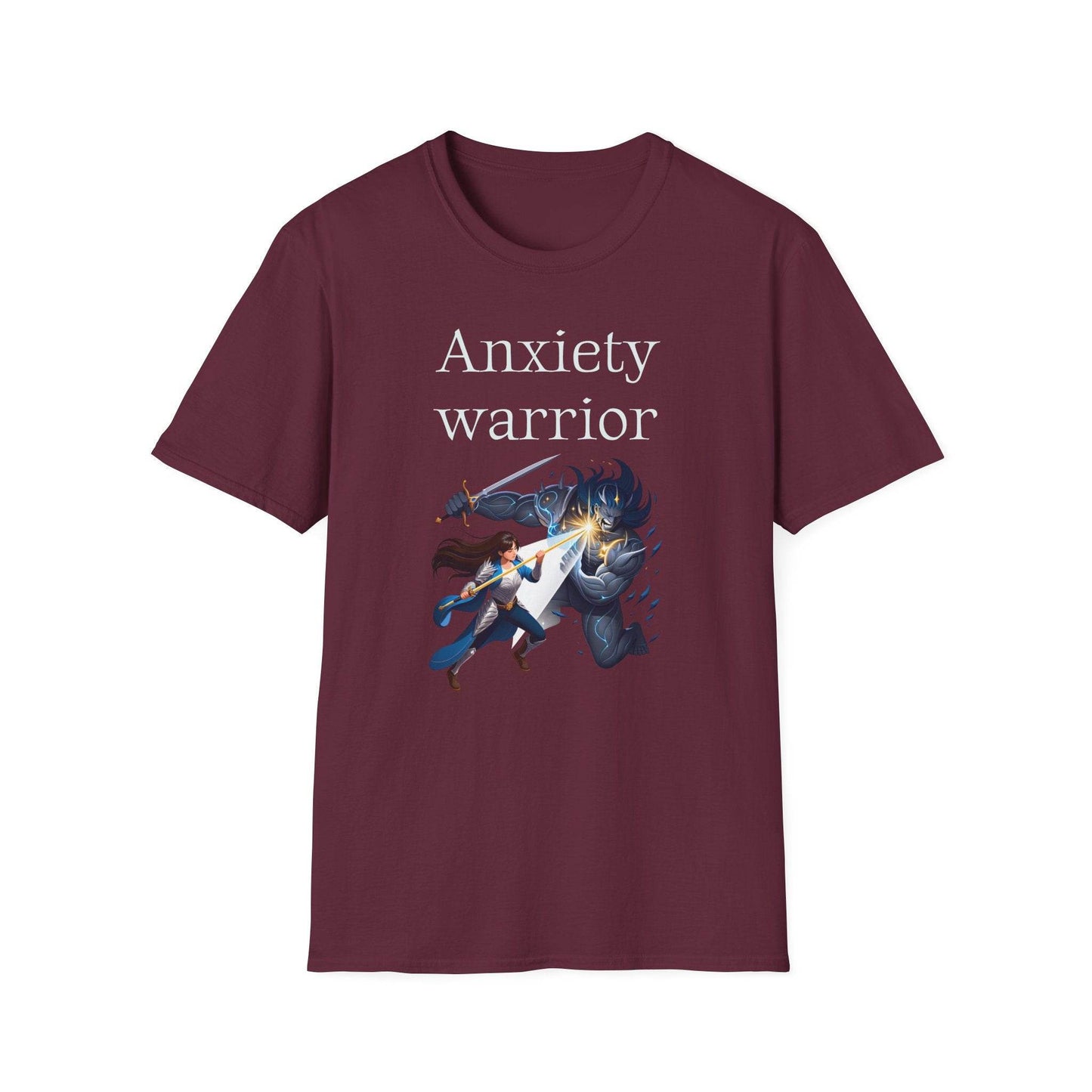 Anxiety Warrior Unisex Softstyle T-Shirt - What's Your Battle? - The Dreamer's Bookshop.