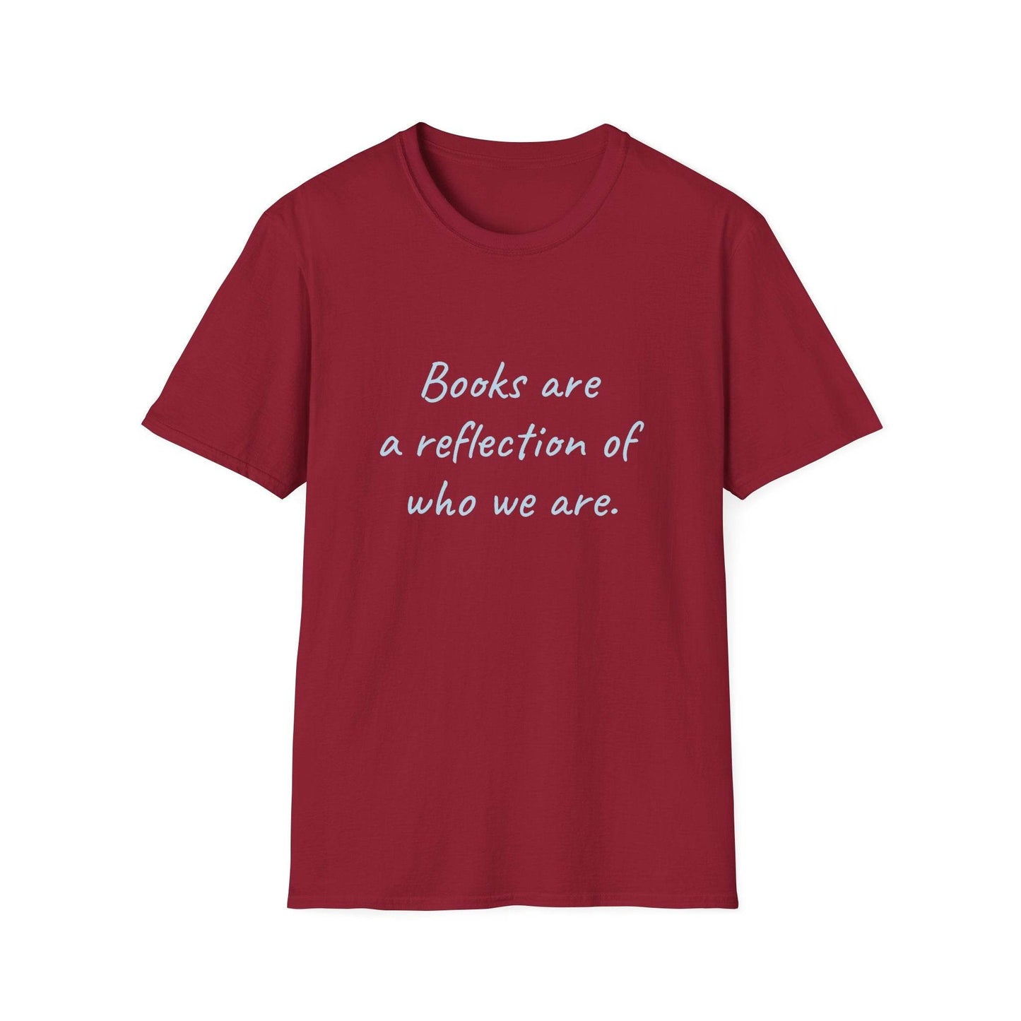 Books Are A Reflection T-Shirt – Unisex Softstyle Tee for Book Lovers - The Dreamer's Bookshop.