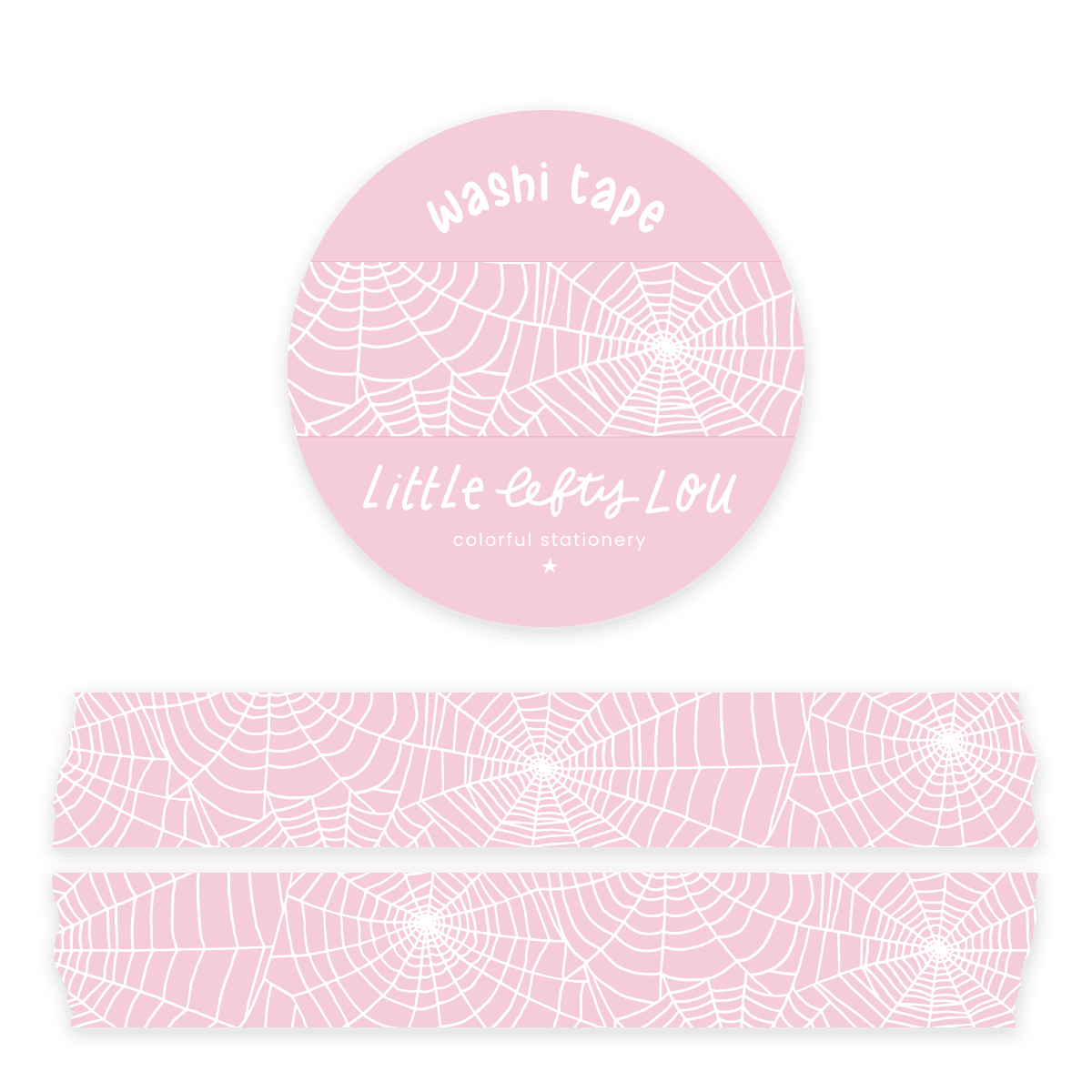 Little Lefty Lou - Spiderweb roze washi tape - The Dreamer's Bookshop.