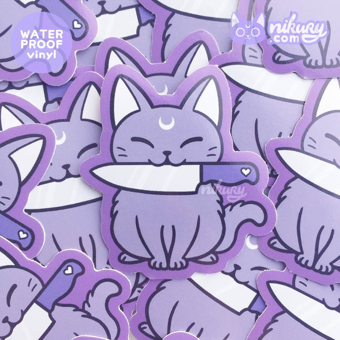 Nikury - Black Meowgic | Protect Cat Vinyl Sticker - The Dreamer's Bookshop.