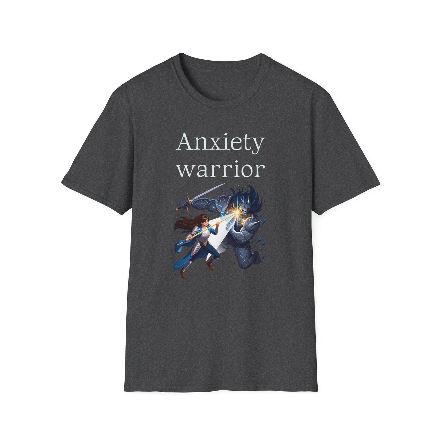 Anxiety Warrior Unisex Softstyle T-Shirt - What's Your Battle? - The Dreamer's Bookshop.