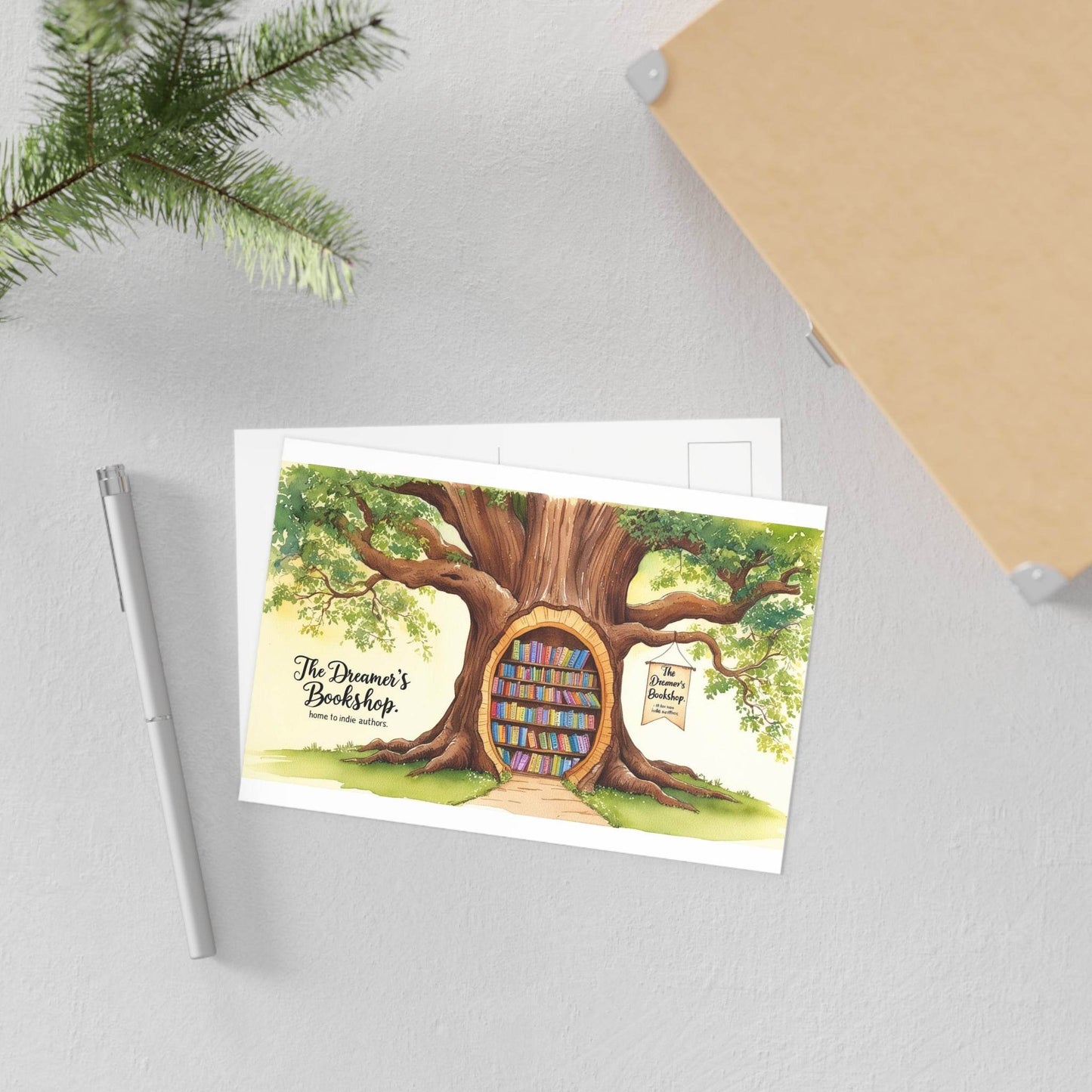 The Dreamer's Bookshop - Tree and Books Card - The Dreamer's Bookshop.