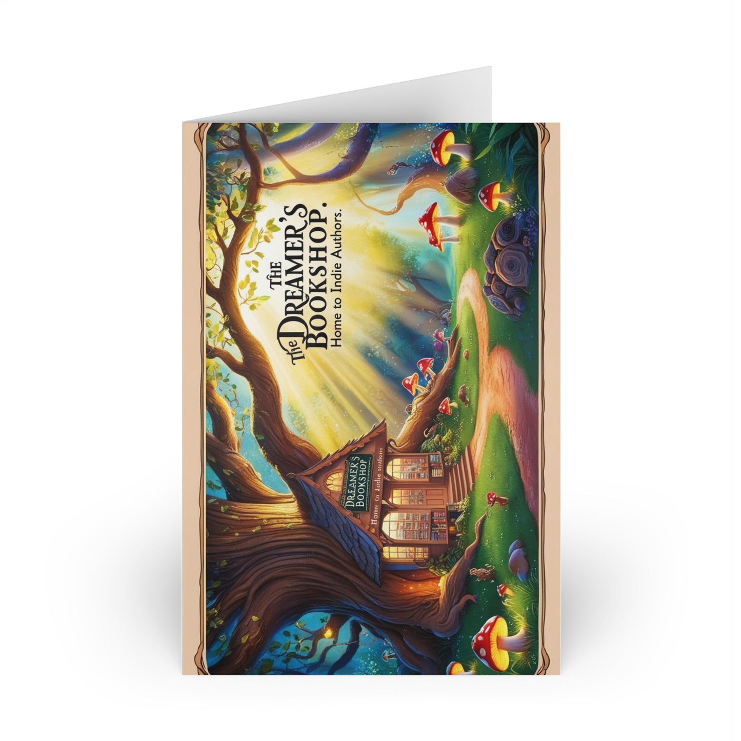 The Dreamer's Bookshop "Tree and Books " Art Print Card - The Dreamer's Bookshop.