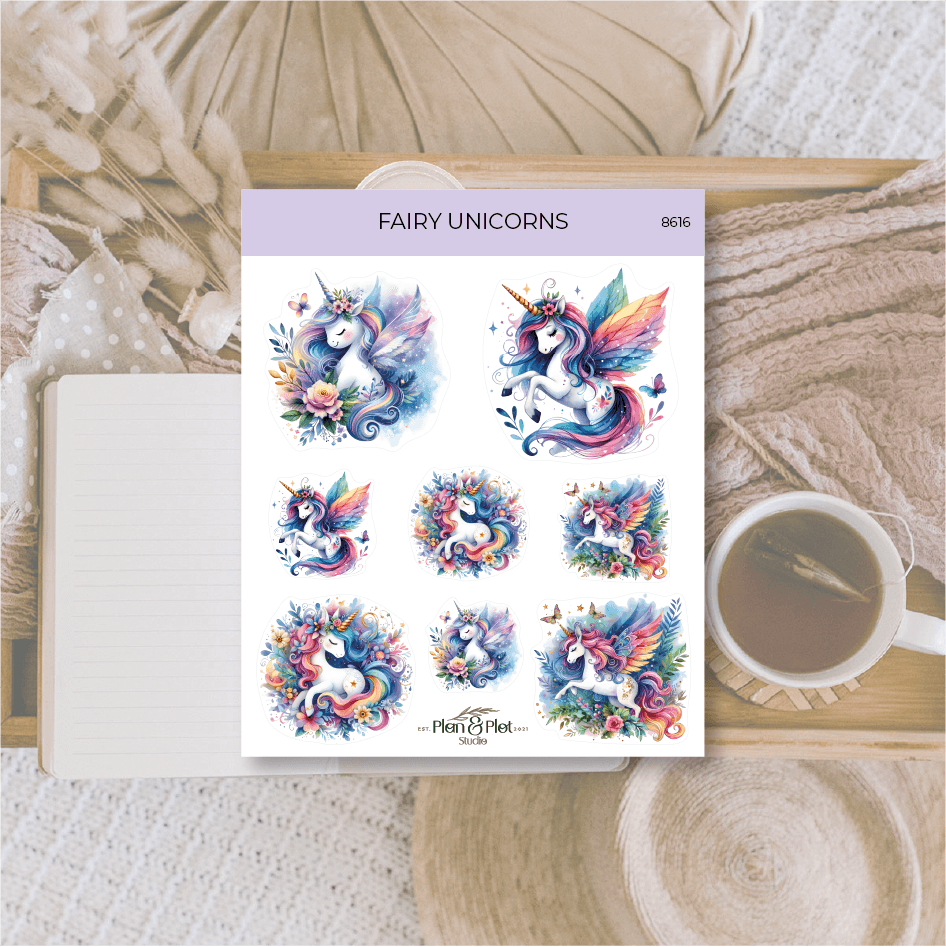 Plan & Plot Studio - Stickers van Fairy Unicorns - The Dreamer's Bookshop.