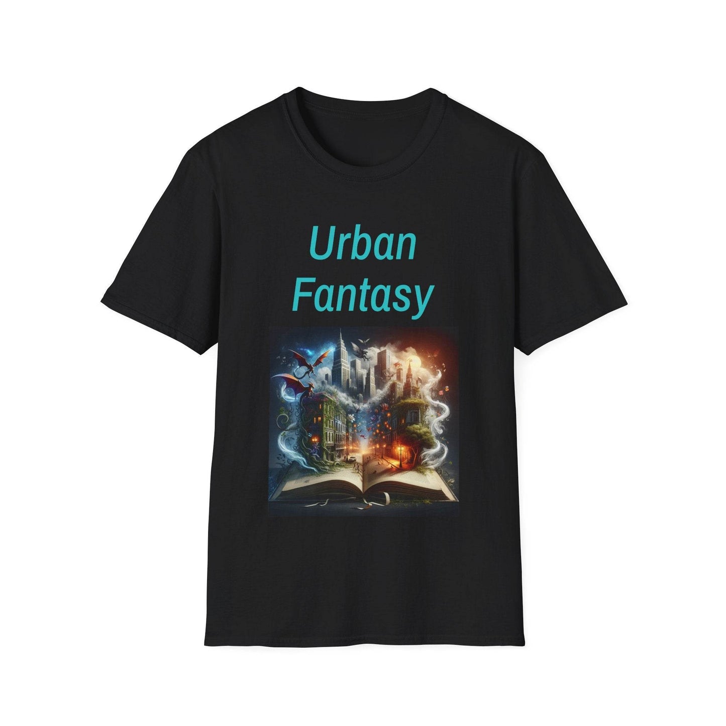 Urban Fantasy Unisex Softstyle T-Shirt - Dreamy Book Design for Book Lovers - The Dreamer's Bookshop.