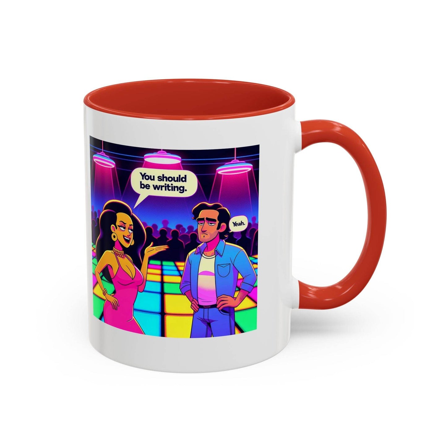 Retro Vibe Accent Coffee Mug - You should be writing - The Dreamer's Bookshop.