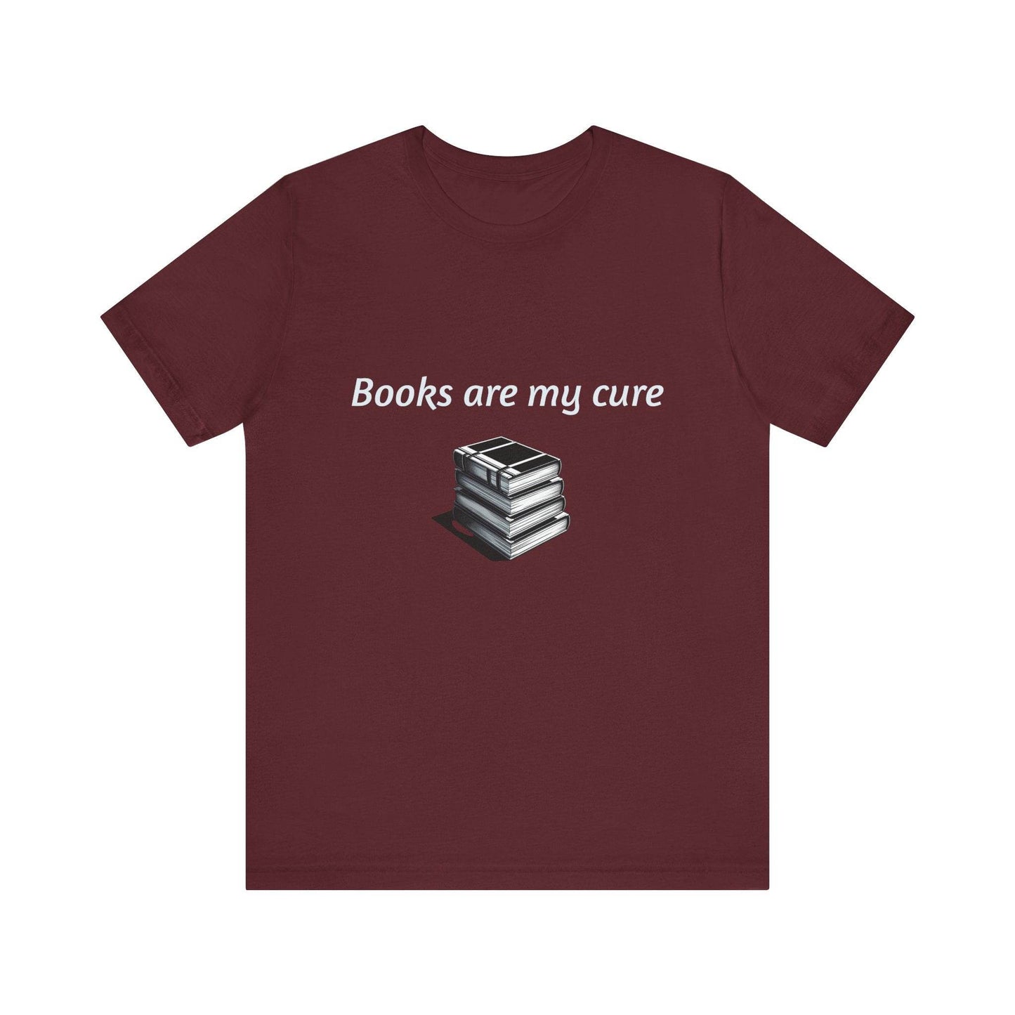 Inspirational Unisex Short Sleeve Tee - Books are my cure - The Dreamer's Bookshop.