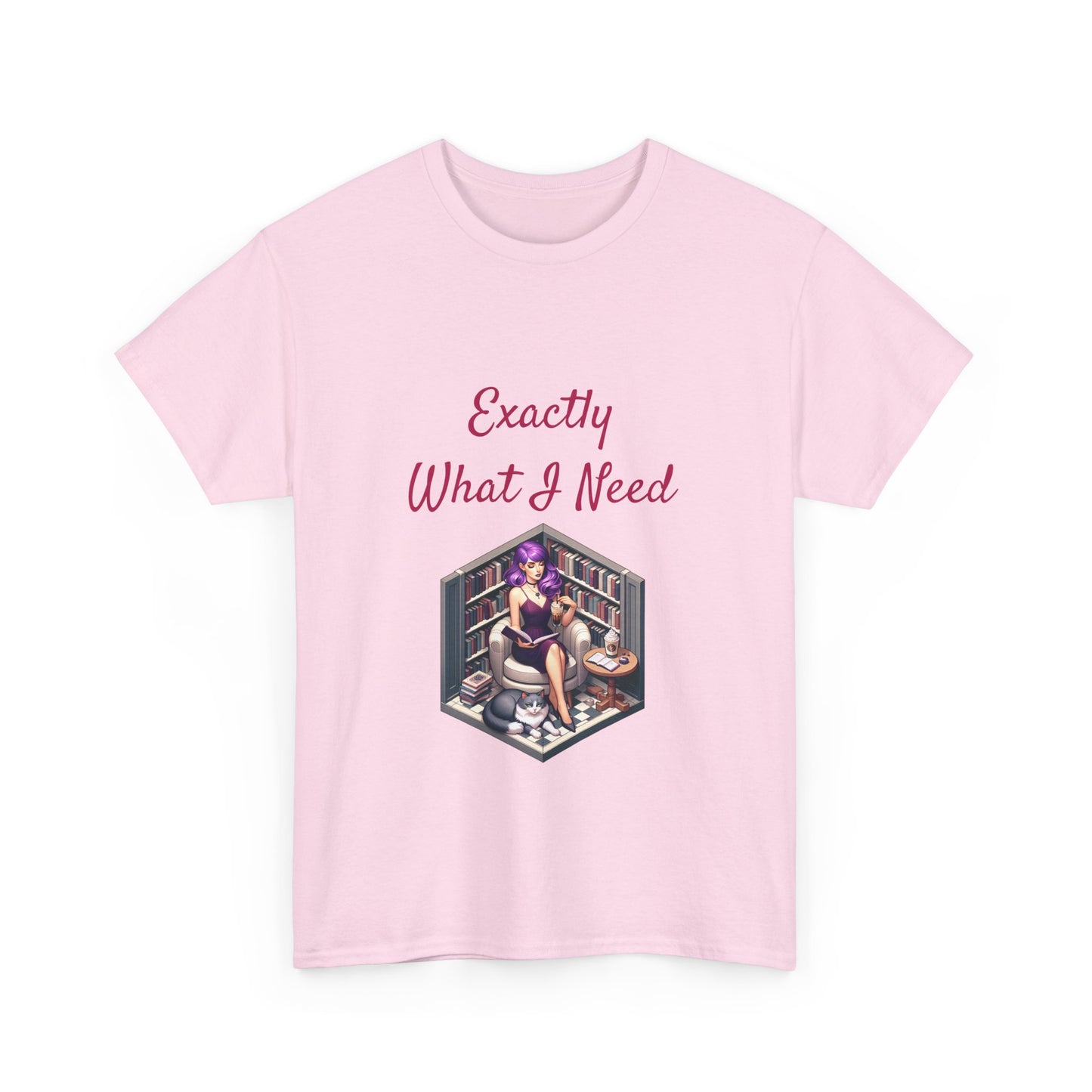 Book Lover's Unisex Heavy Cotton Tee - "What I Need" - The Dreamer's Bookshop.