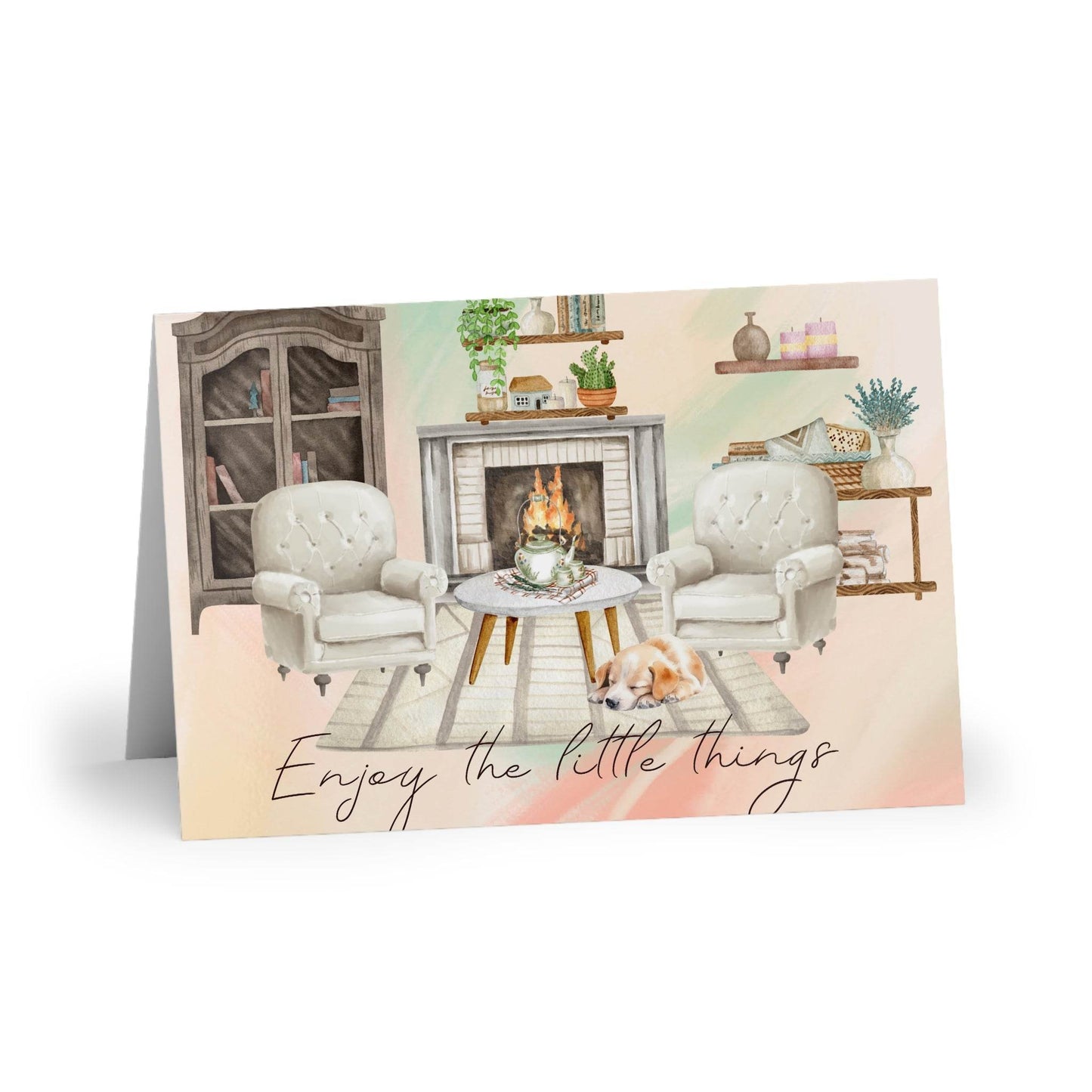 The Dreamer's Bookshop "Fire place" Enjoy the Little Things Card - The Dreamer's Bookshop.