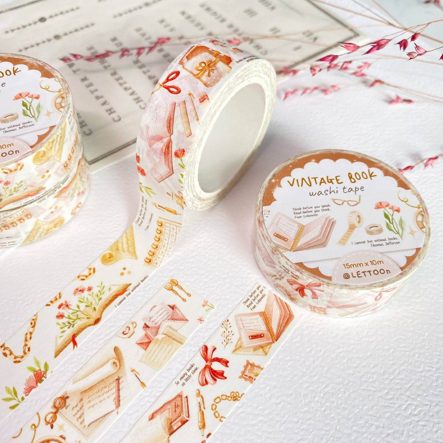 LETTOOn - Washi Tape - Vintage boek - The Dreamer's Bookshop.