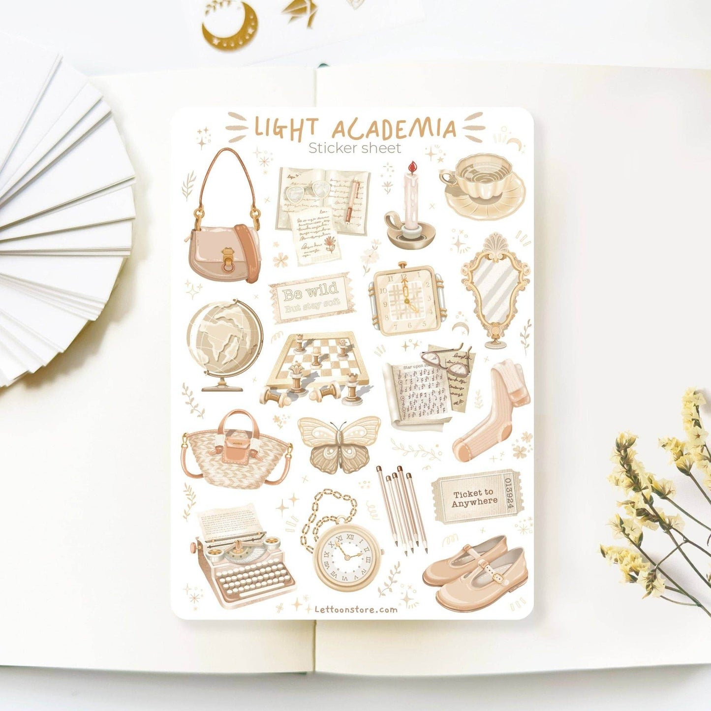 LETTOOn - Stickervel - Dark & Light Academia - The Dreamer's Bookshop.
