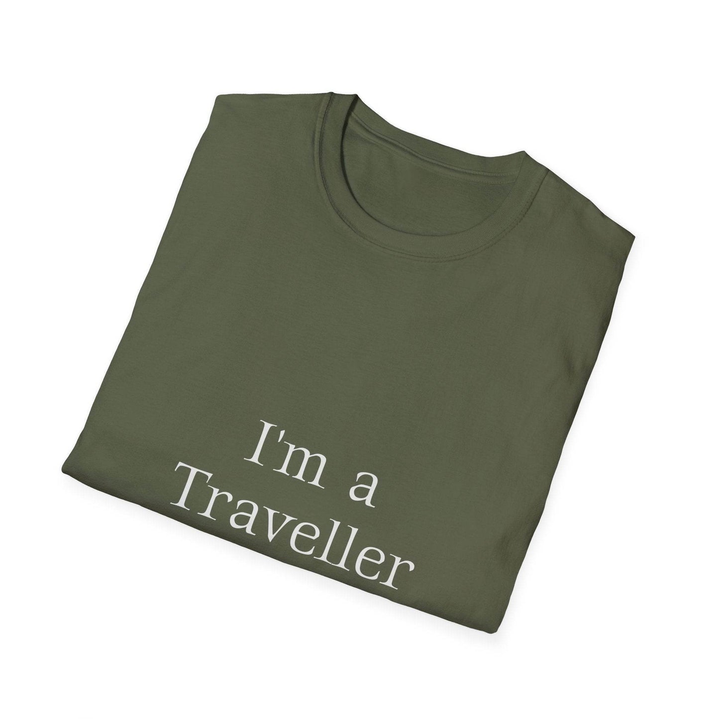 Unisex Softstyle T-Shirt - 'I'm a Traveller of Worlds' & 'Books Take Me Places Far & Beyond' - The Dreamer's Bookshop.