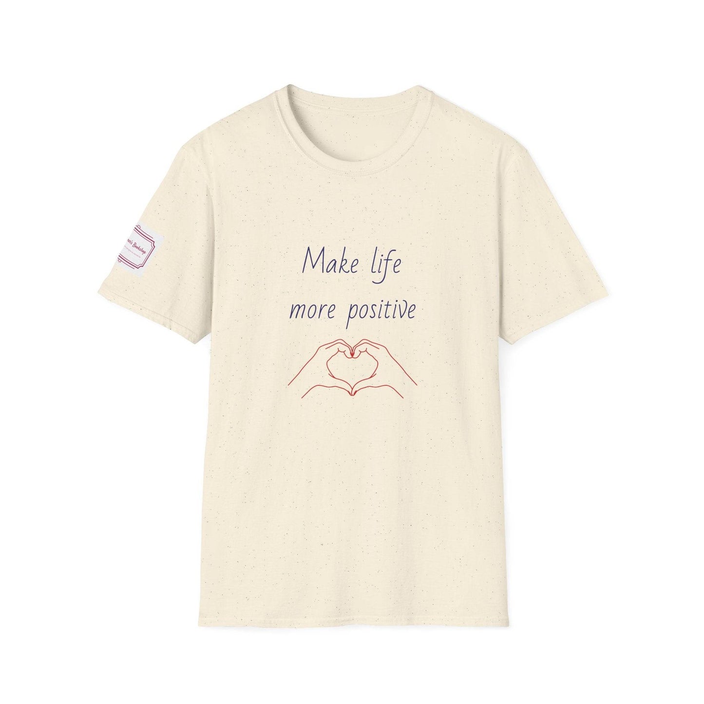Positive Vibe Unisex Softstyle T-Shirt - 'Make Life More Positive' - The Dreamer's Bookshop.