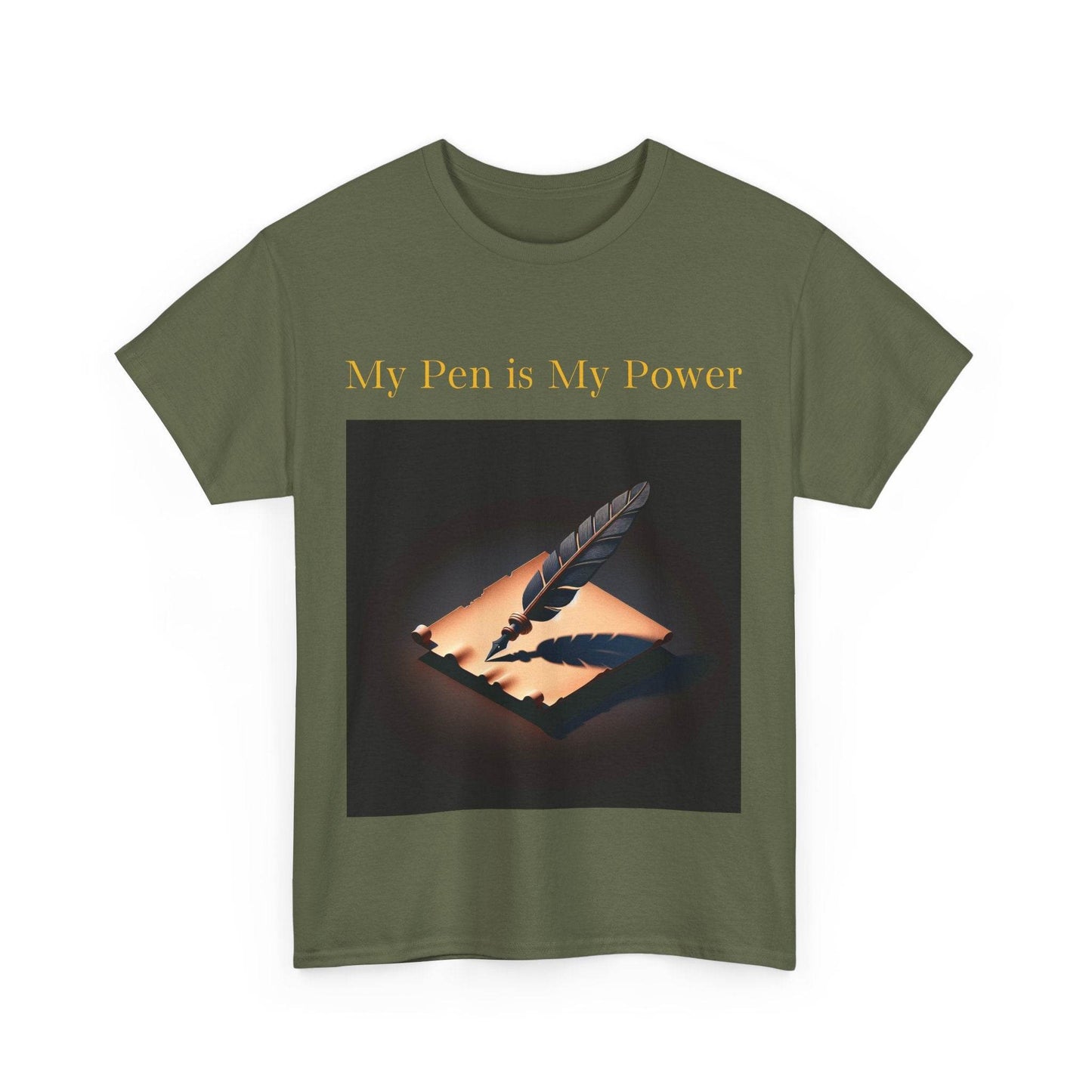 My Pen is My Power Unisex Heavy Cotton Tee - Creative Writer's Apparel - The Dreamer's Bookshop.