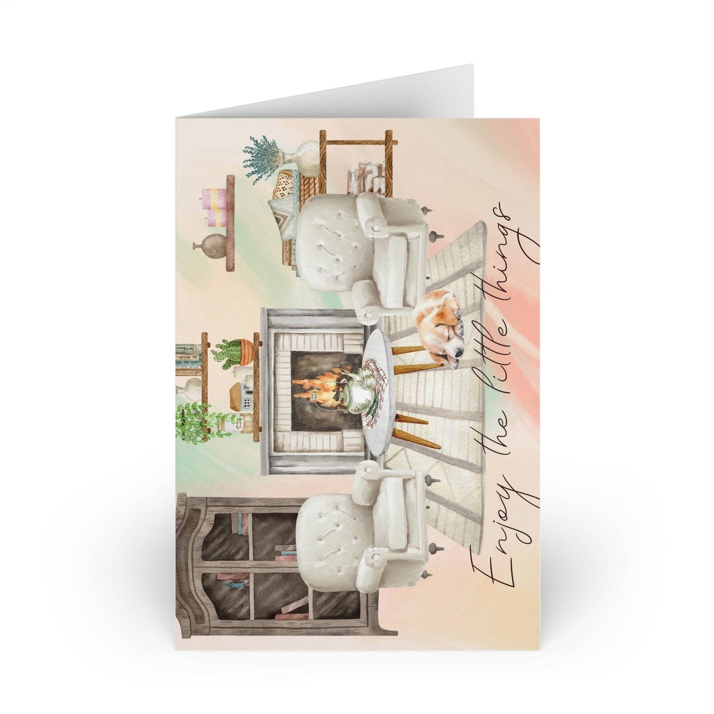 The Dreamer's Bookshop "Fire place" Enjoy the Little Things Card - The Dreamer's Bookshop.