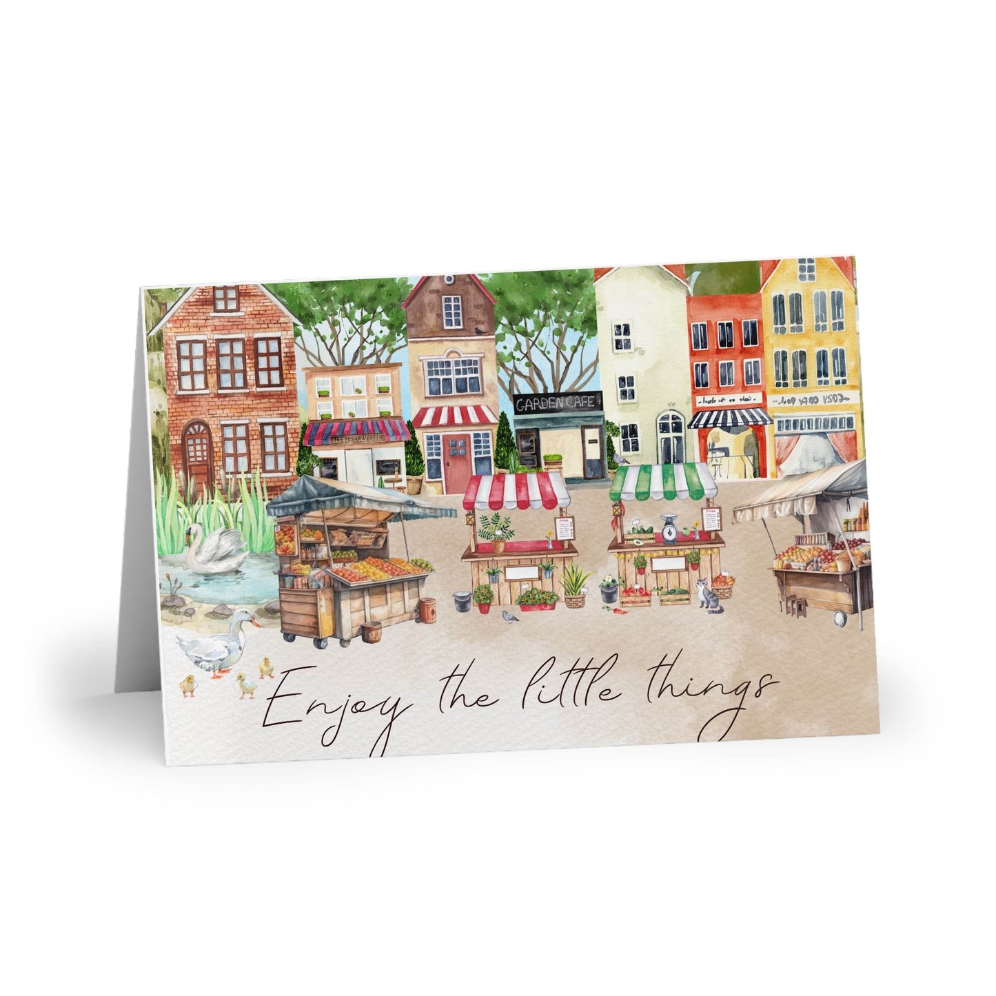 The Dreamer's Bookshop "Small Town Market" Enjoy the Little Things Card - The Dreamer's Bookshop.